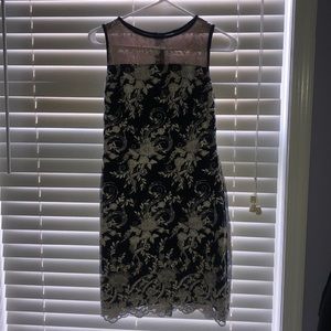 Ralph Lauren sleeveless navy blue dress with lace